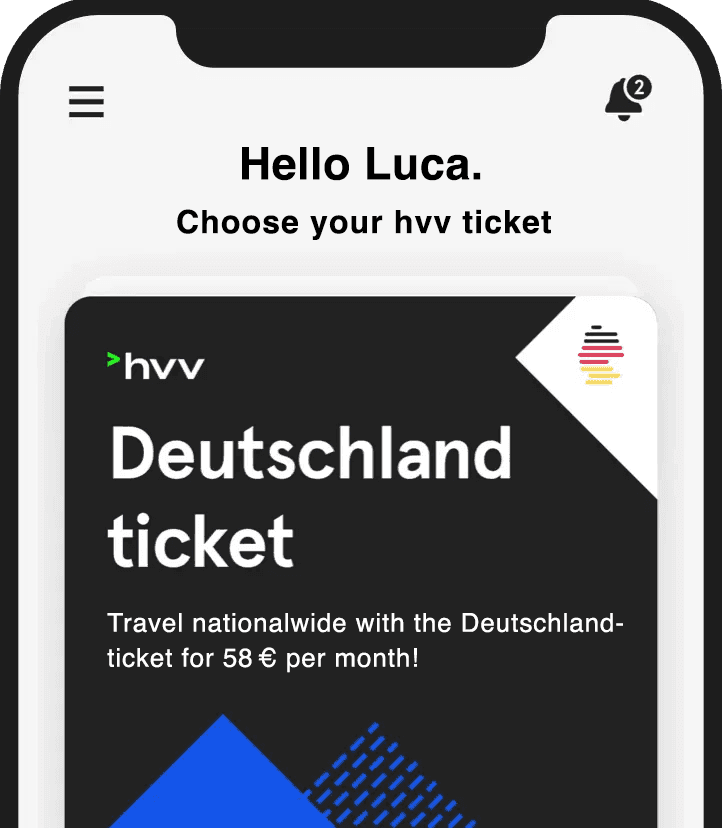 hvv Deutschlandticket for 58 Euro per month 